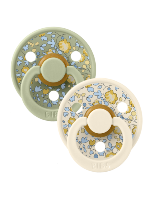 BibsxLiberty colour σετ πιπίλες 2τμχ–eloise latex sage mix–στρόγγυλη  No2 12011103