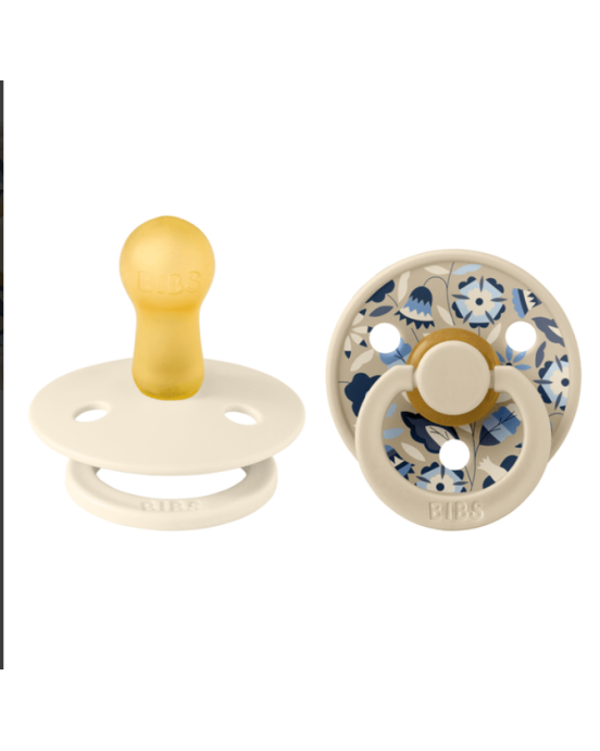 BibsxLiberty σετ πιπίλες 2τμχ. Bobo Ivory mix latex στρόγγυλη Νο2 12020101