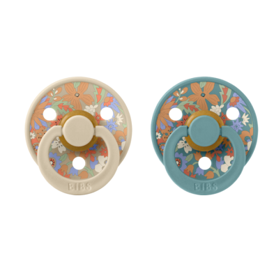 BibsxLiberty σετ πιπίλες 2τμχ– colour june blossom latex vanilla mix–στρόγγυλη No2  12021103