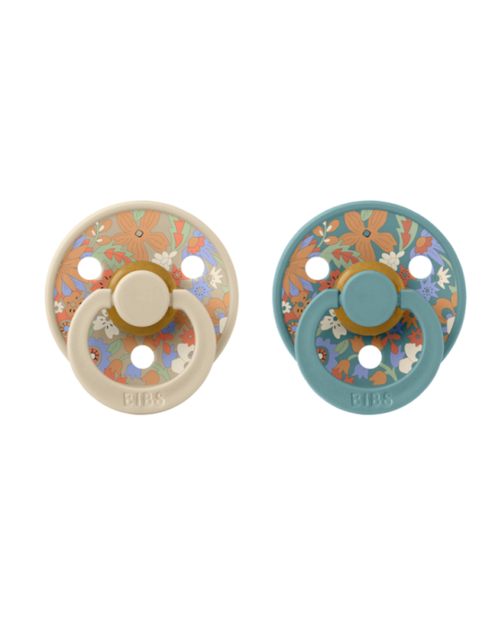 BibsxLiberty σετ πιπίλες 2τμχ– colour june blossom latex vanilla mix–στρόγγυλη No2  12021103