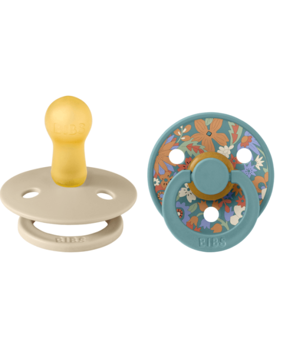 BibsxLiberty σετ πιπίλες 2τμχ– colour june blossom latex vanilla mix–στρόγγυλη No2  12021103
