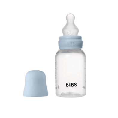 Bibs ολοκληρωμένο σετ μπιμπερό πλαστικό 150ml round silicone slow flow baby blue 50161231