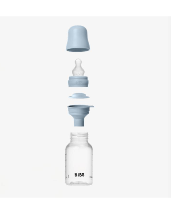 Bibs ολοκληρωμένο σετ μπιμπερό πλαστικό 150ml round silicone slow flow baby blue 50161231