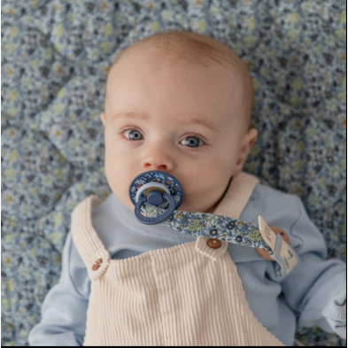 BibsxLiberty σετ πιπίλες 2τμχ – chamomile lawn latex baby blue mix–στρόγγυλη No2 12012102