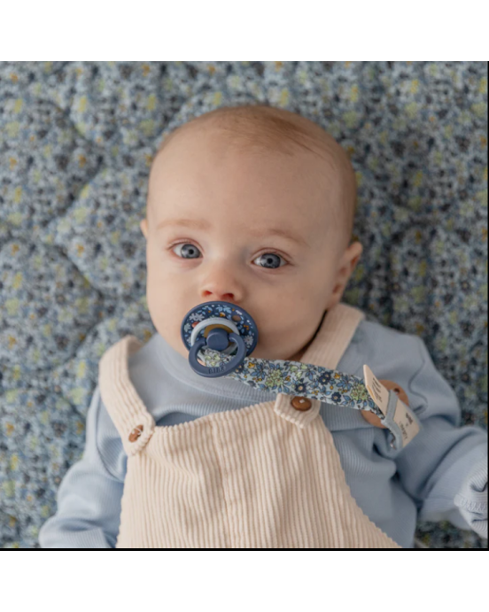 BibsxLiberty σετ πιπίλες 2τμχ – chamomile lawn latex baby blue mix–στρόγγυλη No2 12012102