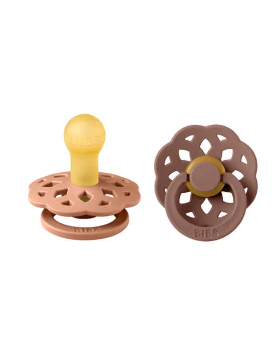 Bibs σετ πιπίλες 2τμχ–boheme latex –peach/woodchuck– στρόγγυλη No1 230108