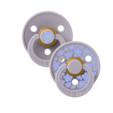 Bibs σετ πιπίλες 2τμχ studio collection Jasmine latex Fossil grey mix στρόγγυλη Νο2 12017102