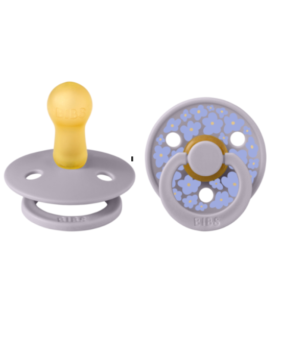 Bibs σετ πιπίλες 2τμχ studio collection Jasmine latex Fossil grey mix στρόγγυλη Νο2 12017102