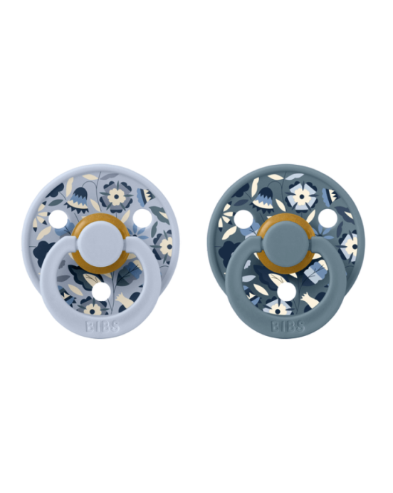 BibsxLiberty σετ πιπίλες 2τμχ–bobo dusty blue mix–στρόγγυλη No1 11020102