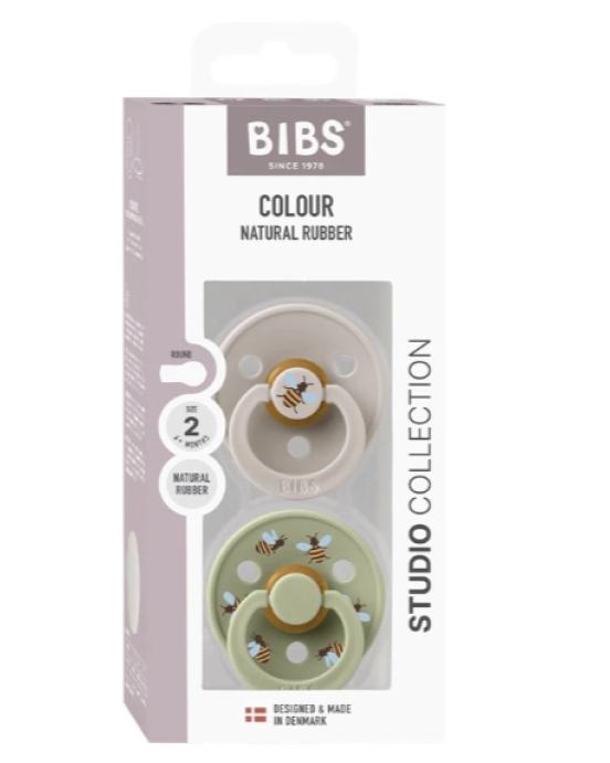 Bibs–studio collection  σετ πιπίλες 2τμχ– bumblebee latex mushroom mix–στρόγγυλη No3 13024102