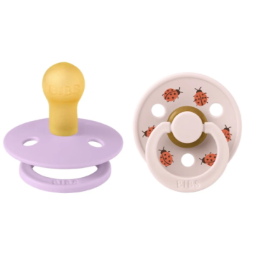 Bibs–studio colour collection σετ πιπίλες 2τμχ– ladybug latex violet sky mix–στρόγγυλη No1 11025103