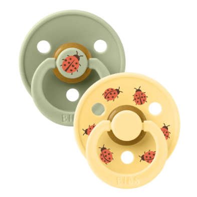 Bibs– studio colour collection σετ πιπίλες 2τμχ– ladybug latex sage mix- στρόγγυλη No1 11025102
