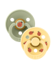 Bibs–studio colour collection σετ πιπίλες 2τμχ– ladybug latex sage mix– στρόγγυλη  No3 13025102