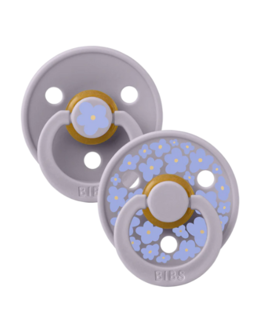 Bibs  Studio Collection  Σετ Πιπίλες 2τμχ – JASMINE FOSSIL GREY MIX – Στρόγγυλη No1 11017102