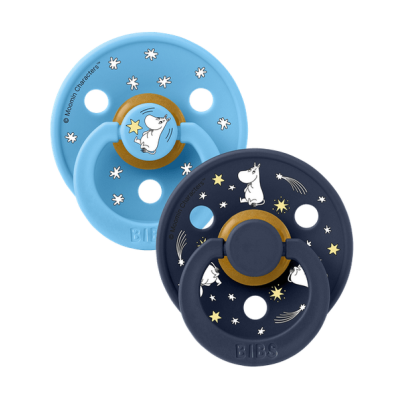 Bibs X Moomins colour Σετ πιπίλες 2τμχ – GOODNIGHT BREEZE/DEEP SPACE MIX– Στρόγγυλη No2 12029101