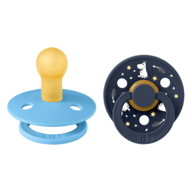 Bibs X Moomins colour Σετ πιπίλες 2τμχ – GOODNIGHT BREEZE/DEEP SPACE MIX– Στρόγγυλη No2 12029101