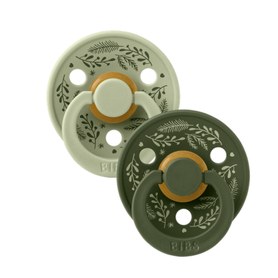 Bibs σετ πιπίλες 2τμχ–Leaf Sage/Hunter green– στρόγγυλη No1 11027101
