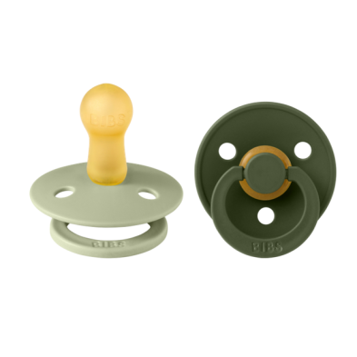 Bibs σετ πιπίλες 2τμχ–Sage/Hunter green– στρόγγυλη No3 130212