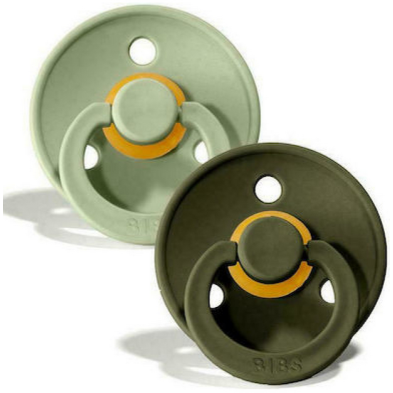 Bibs σετ πιπίλες 2τμχ–Sage/Hunter green– στρόγγυλη No3 130212