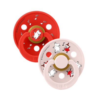 Bibs X Moomins colour Σετ πιπίλες 2τμχ – DANCING CANDY APPLE/PETAL  MIX – Στρογγυλη No2 12032101