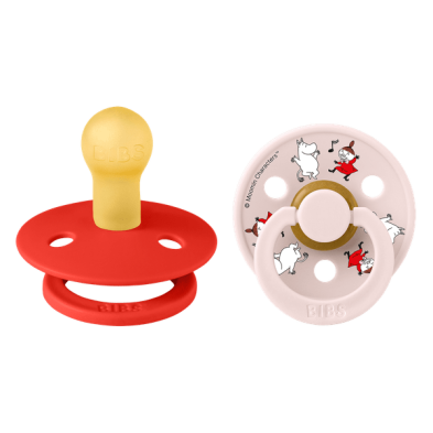 Bibs X Moomins colour Σετ πιπίλες 2τμχ – DANCING CANDY APPLE/PETAL  MIX – Στρογγυλη No2 12032101