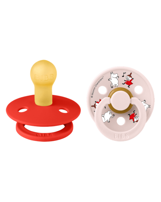 Bibs X Moomins colour Σετ πιπίλες 2τμχ – DANCING CANDY APPLE/PETAL  MIX – Στρογγυλη No2 12032101