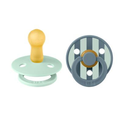 Bibs Studio Collection Σετ Πιπίλες 2τμχ - Block Nordic Mint/Petrol - Στρόγγυλη No1 11022102