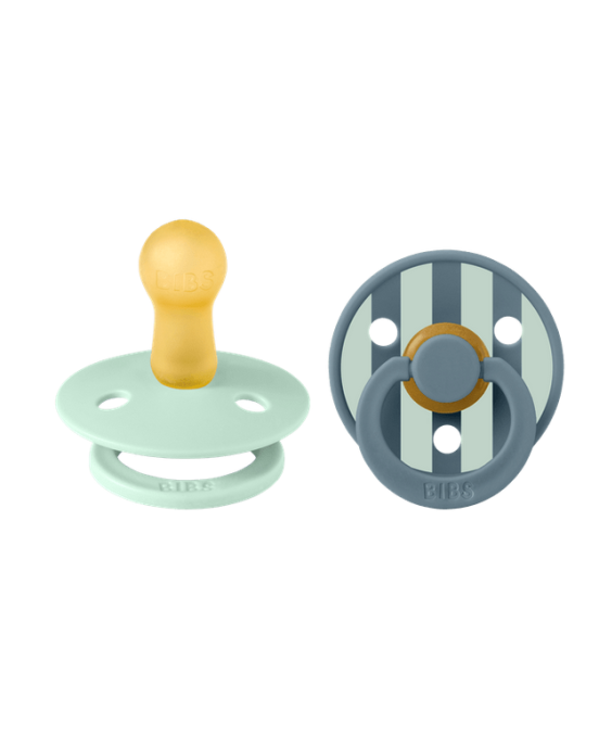 Bibs Studio Collection Σετ Πιπίλες 2τμχ - Block Nordic Mint/Petrol - Στρόγγυλη No2 12022102