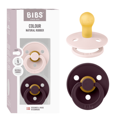 Bibs σετ πιπίλες 2τμχ– Petal/plum – στρόγγυλη No2 120467