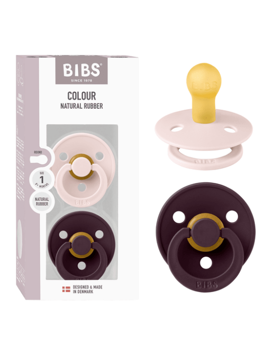 Bibs σετ πιπίλες 2τμχ– Petal/plum – στρόγγυλη No2 120467