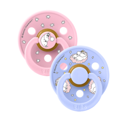 Bibs X Moomins colour Σετ πιπίλες 2τμχ – Sailing Nordic Baby pink/hush MIX – Στρογγυλη No2 12033101