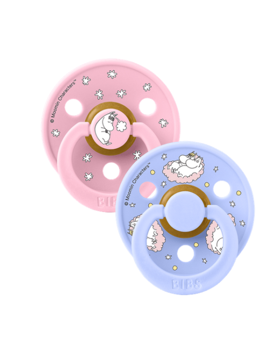 Bibs X Moomins colour Σετ πιπίλες 2τμχ – Sailing Nordic Baby pink/hush MIX – Στρογγυλη No2 12033101