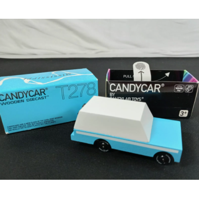 Candylab Toys Mule Wooden Model Car Blue White Truck CL008553
