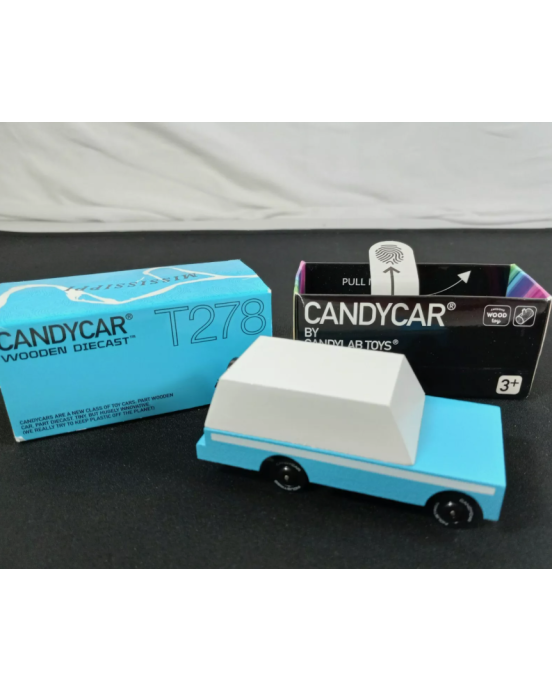 Candylab Toys Mule Wooden Model Car Blue White Truck CL008553