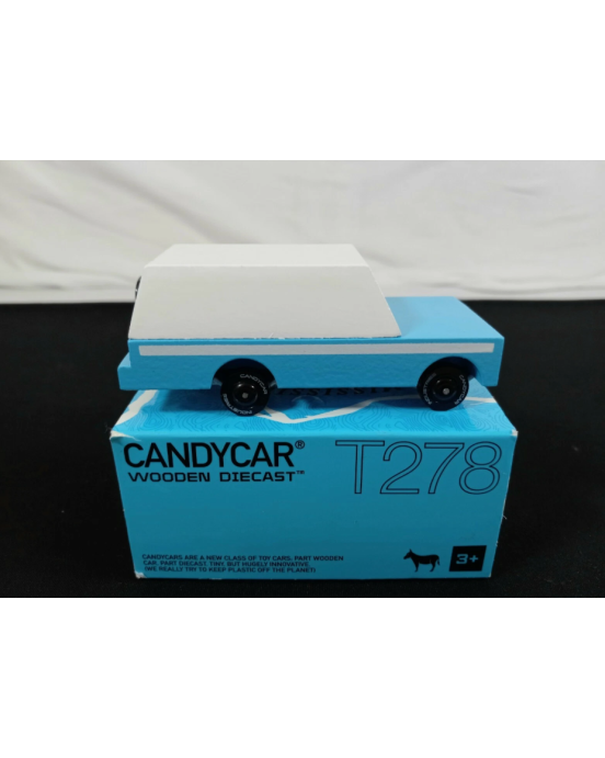 Candylab Toys Mule Wooden Model Car Blue White Truck CL008553