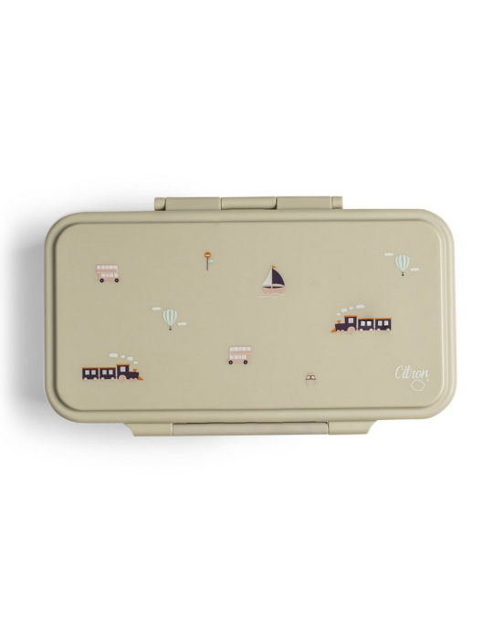 Citron Ορθογώνιο πλαστικό Παιδικό Δοχείο Φαγητού Μπεζ  Οχήματα CIT-60322