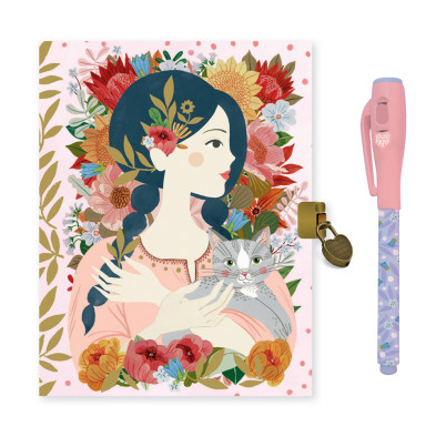 Djeco Ημερολόγιο με κλειδαριά και μαγικό μαρκαδόρο 'Κορίτσι' - FSC MIX 03612