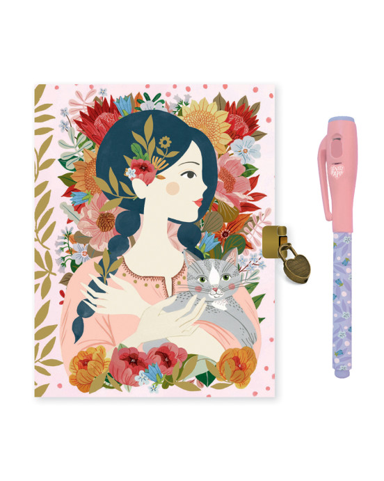 Djeco Ημερολόγιο με κλειδαριά και μαγικό μαρκαδόρο 'Κορίτσι' - FSC MIX 03612