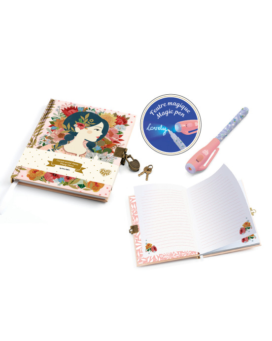 Djeco Ημερολόγιο με κλειδαριά και μαγικό μαρκαδόρο 'Κορίτσι' - FSC MIX 03612