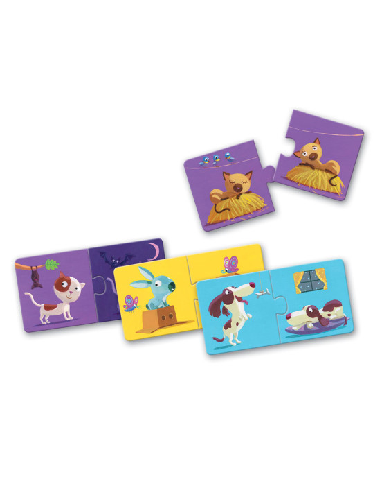 Djeco Παζλ διπλό αντίθετα -10 πάζλ / 20 κομμάτια 08162