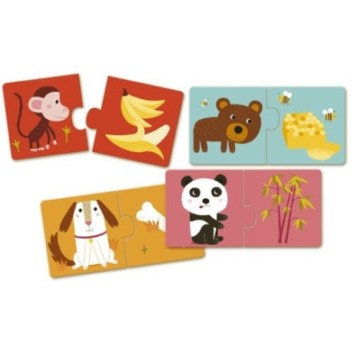 Djeco Πάζλ διπλό ταιριαζω την τροφη 10 πάζλ / 20 κομμάτια 08166