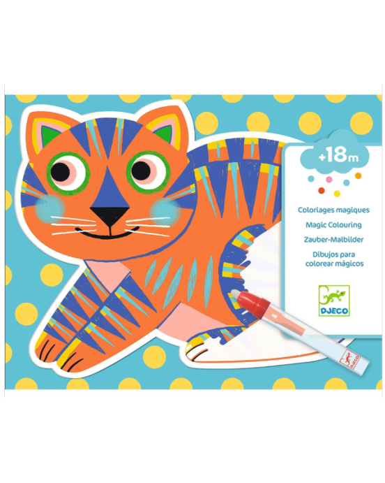 Djeco Μαγική ζωγραφική με μαρκαδόρο με νερό Πολύχρωμα Ζωάκια 09068