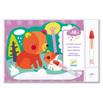 Djeco Μαγική ζωγραφική με μαρκαδόρο με νερό 'Αρκουδάκια και ζωάκια'  09064