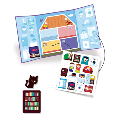 Djeco τρίπτυχο με αυτοκόλλητα επανατοποθετούμενα 'Χώροι Σπιτιού' 09072