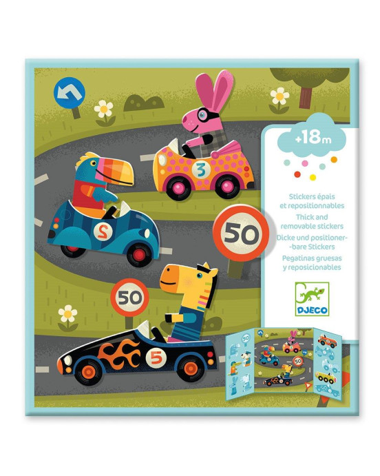 Djeco τρίπτυχο με αυτοκόλλητα επανατοποθετούμενα 'Αυτοκίνητα' 09073