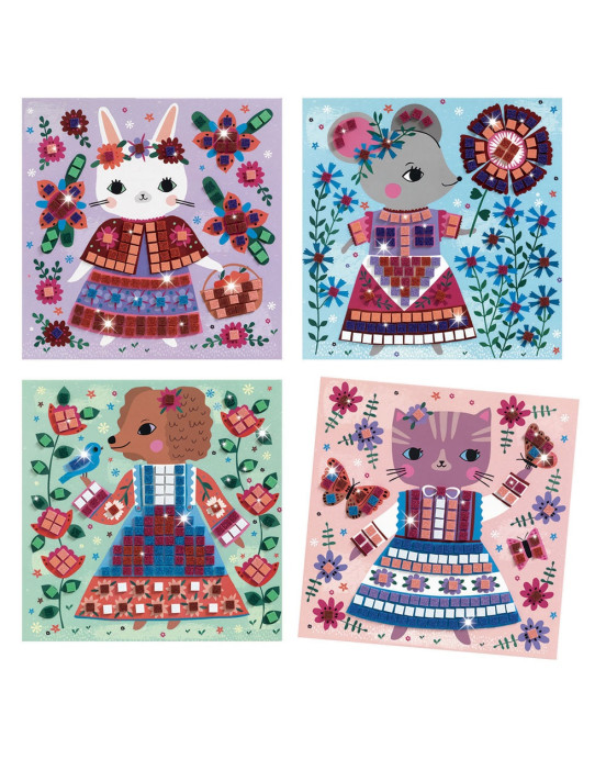 Djeco Κατασκευή μωσαϊκό με Γκλίτερ 'Χαριτωμένα ζωάκια'  09425