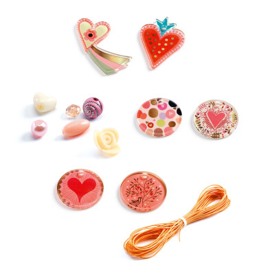 Djeco κατασκευή κοσμημάτων με διάφορες χάντρες 'Καρδιές' 09855