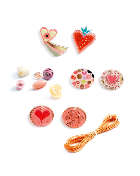 Djeco κατασκευή κοσμημάτων με διάφορες χάντρες 'Καρδιές' 09855