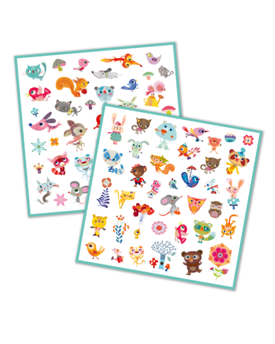 Djeco 160 Αυτοκόλλητα σε 4 καρτέλες Μικροί φίλοι 08842