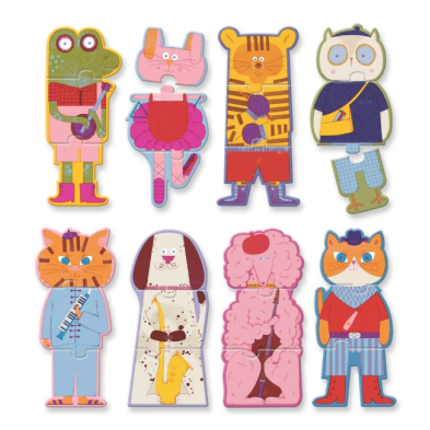 Djeco 8 παζλ με 3 κομμάτια "Η ορχήστρα των ζώων" 08229